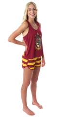 Harry Potter Women's Hogwarts House Crest Racerback Tank and Shorts Pajama Lounge Set