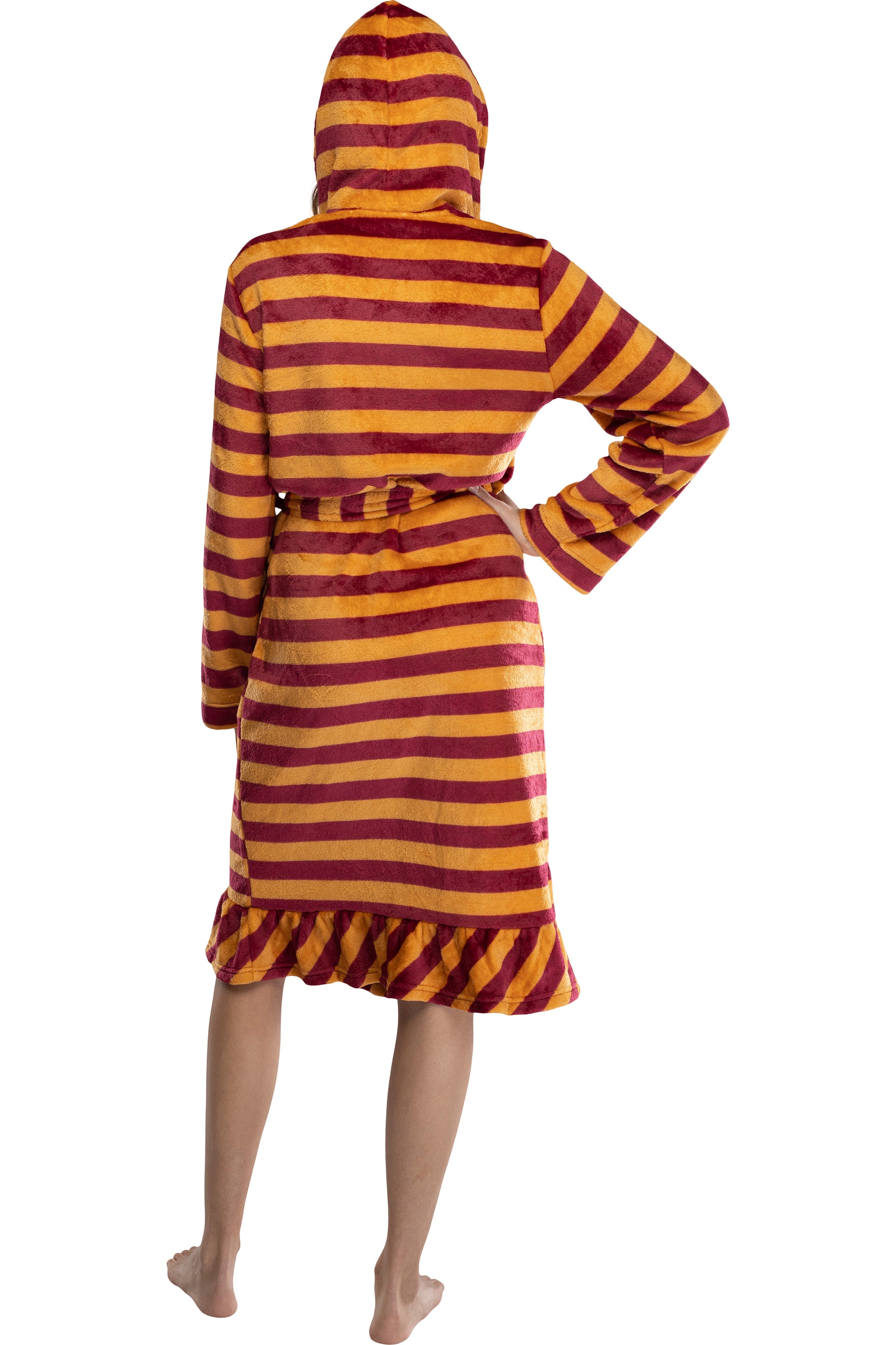 Harry Potter Juniors' Striped Hooded Plush Fleece Robe Pajama