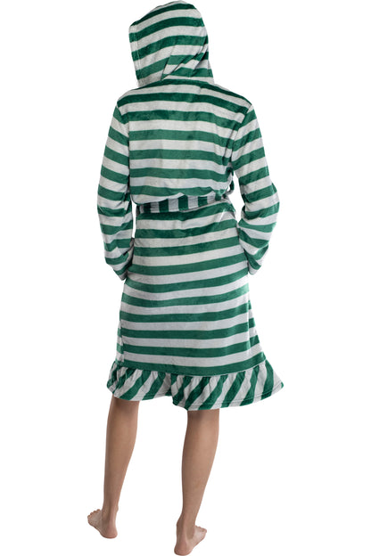 Harry Potter Juniors' Striped Hooded Plush Fleece Robe Pajama