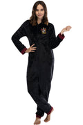 Harry Potter Juniors' Hooded One-Piece Pajama Union Suit - All 4 Houses Gryffindor, Slytherin, Ravenclaw, Hufflepuff
