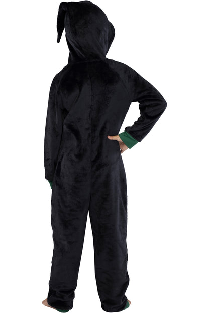 Harry Potter Unisex Kids Hooded One-Piece Pajama Union Suit (Slytherin, 7/8)