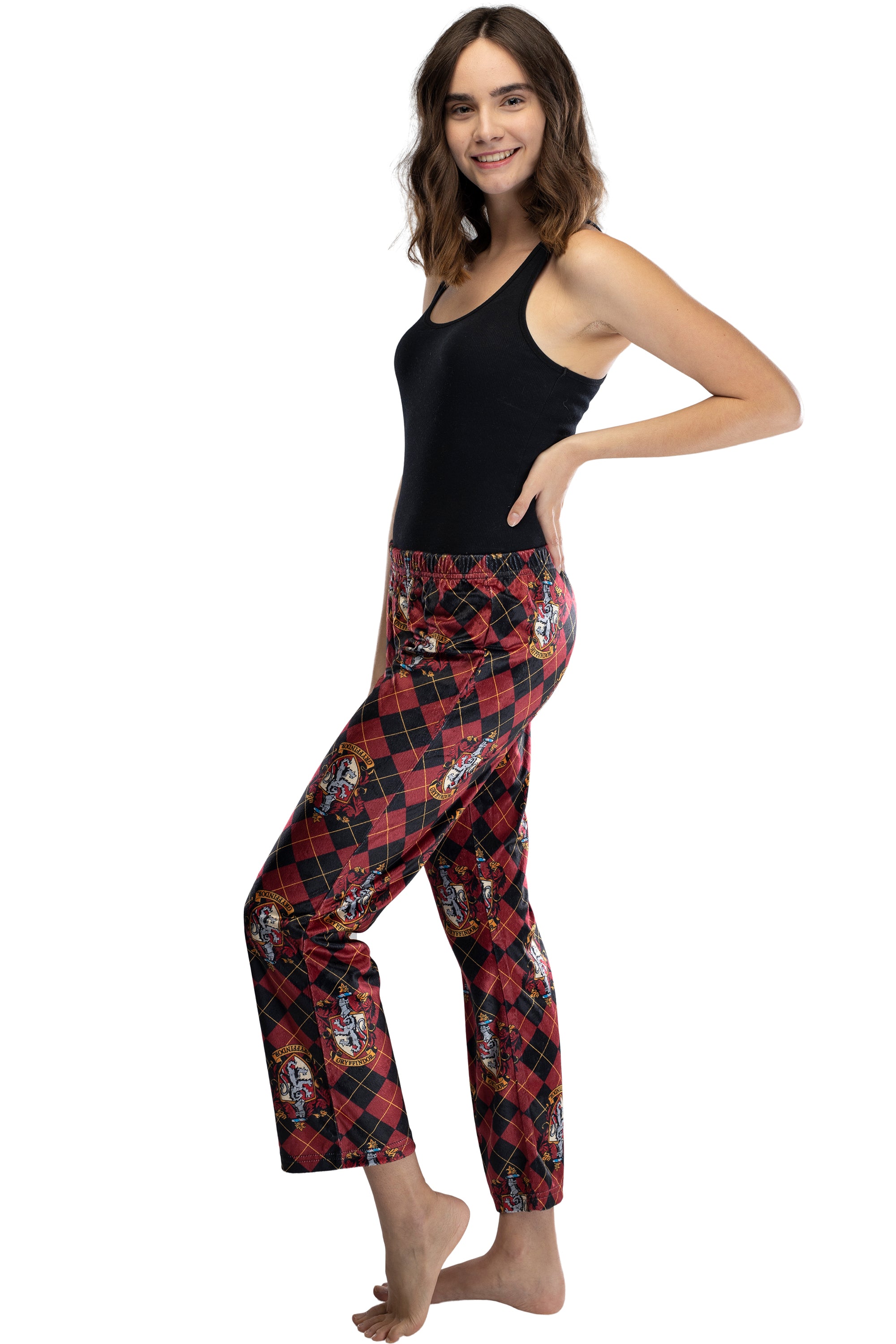 Harry Potter Juniors Hogwarts Houses Crest Cropped Lounge Pants Pajamas