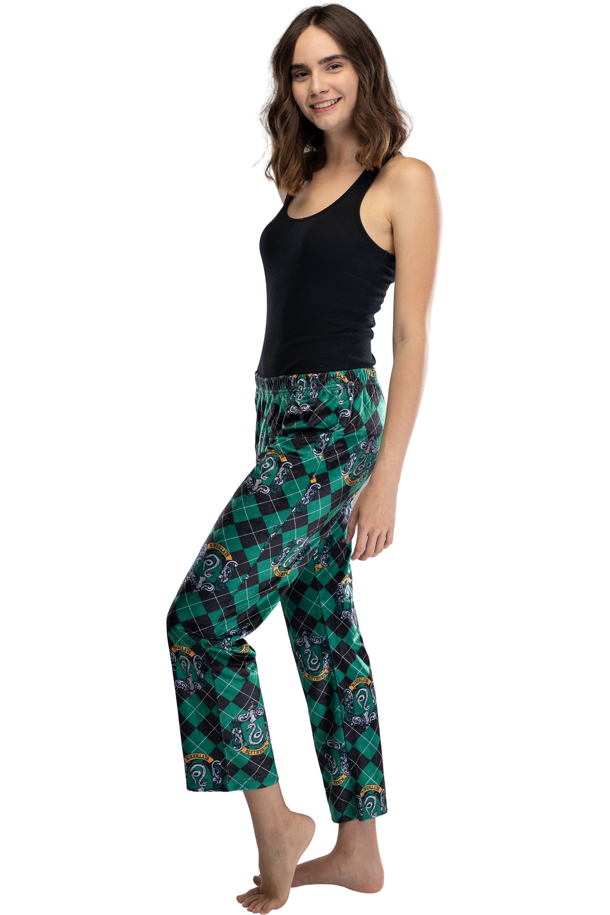 Harry Potter Juniors Hogwarts Houses Crest Cropped Lounge Pants Pajamas