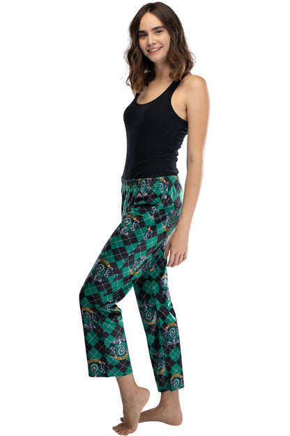 Harry Potter Juniors Hogwarts Houses Crest Cropped Lounge Pants Pajamas