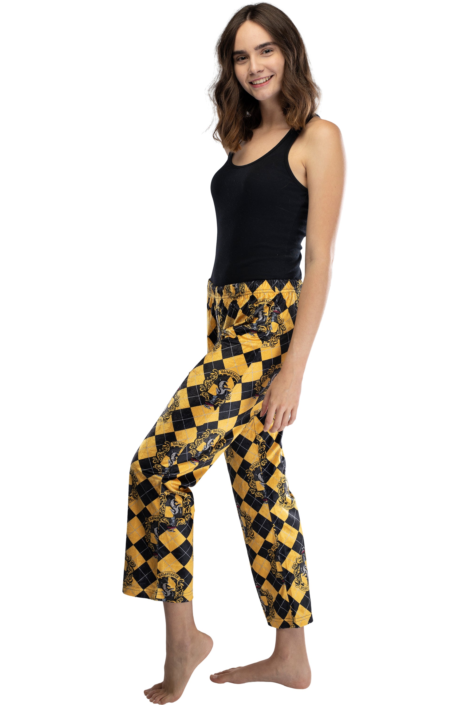 Harry Potter Juniors Hogwarts Houses Crest Cropped Lounge Pants Pajamas