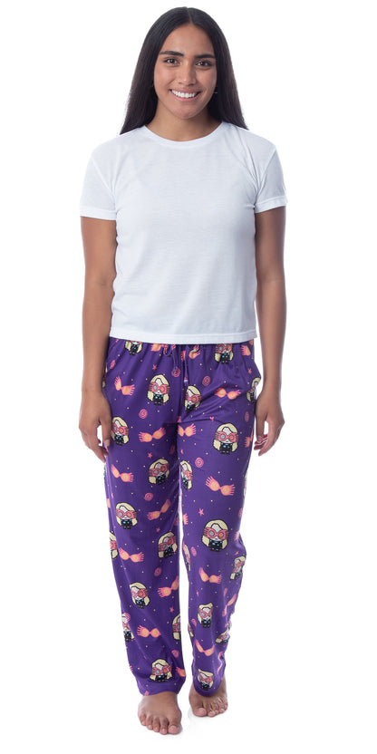 Harry Potter Womens' Luna Lovegood Glasses Chibi Allover Print Pajama Pants