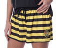 Harry Potter Women's Hogwarts Castle Hufflepuff Shirt and Shorts Sleepwear Pajama Set (Medium)