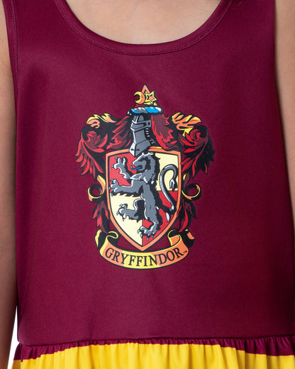 Harry Potter Girls All Houses Crest Logo Tank Stripe Nightgown, 6/6X Gryffindor