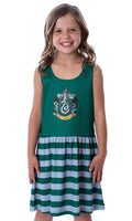 Harry Potter Girls All Houses Crest Logo Tank Stripe Accent Pajama Nightgown