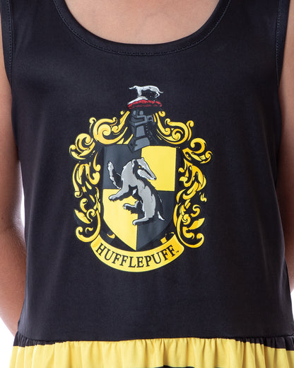 Harry Potter Girls All Houses Crest Logo Tank Stripe Accent Pajama Nightgown