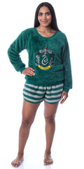 Harry Potter Womens' Sweater and Shorts Sleep Pajama Set-All Houses