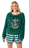 Harry Potter Womens' Sweater and Shorts Sleep Pajama Set-All Houses
