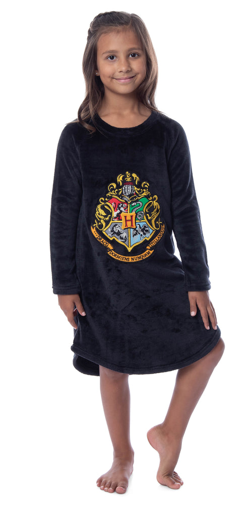 Harry Potter Girls' Hogwarts Crest Raglan Pajama Nightgown-All Houses