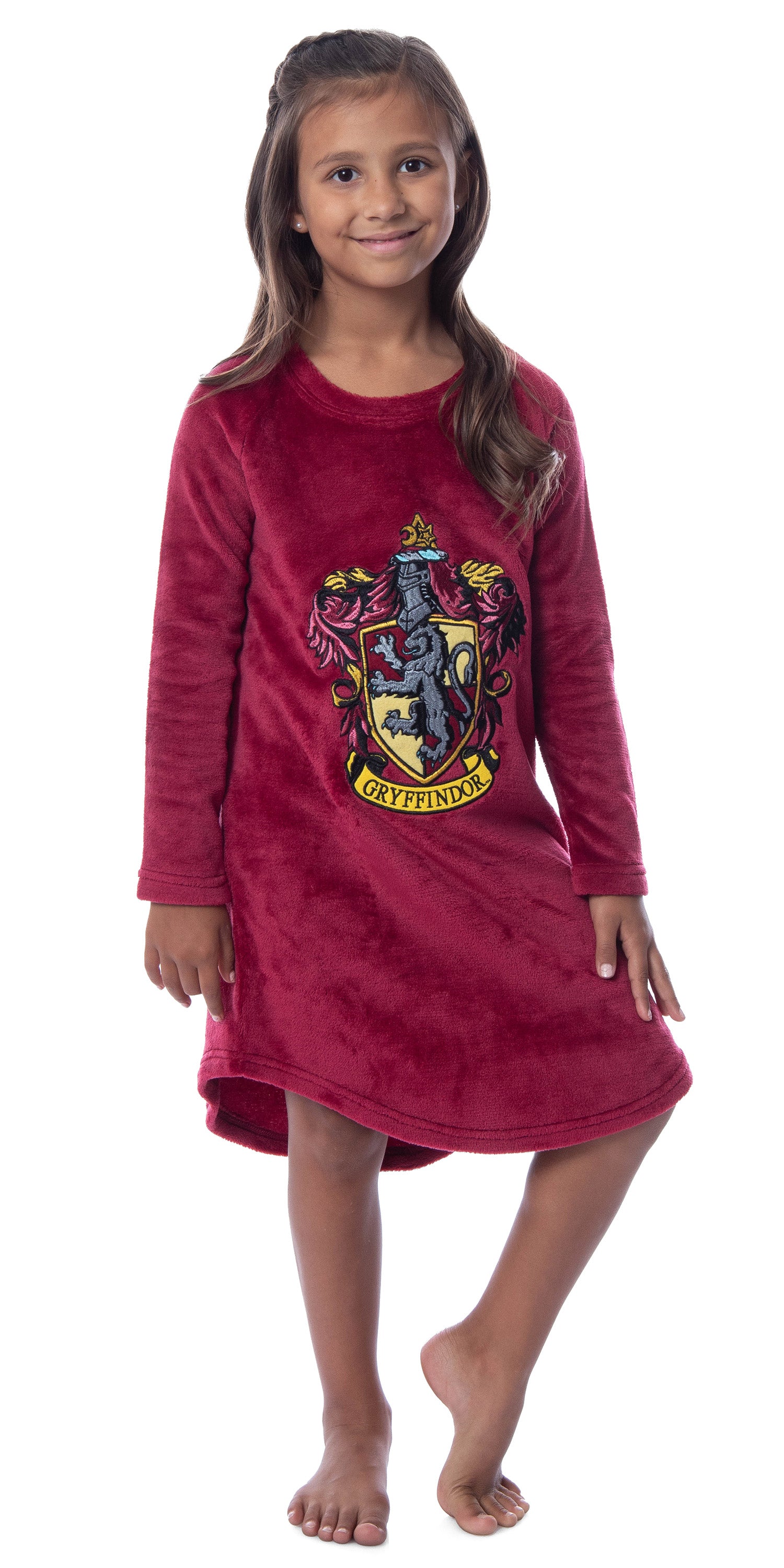 Harry Potter Girls' Hogwarts Houses Crest Raglan Pajama Nightgown-All Houses