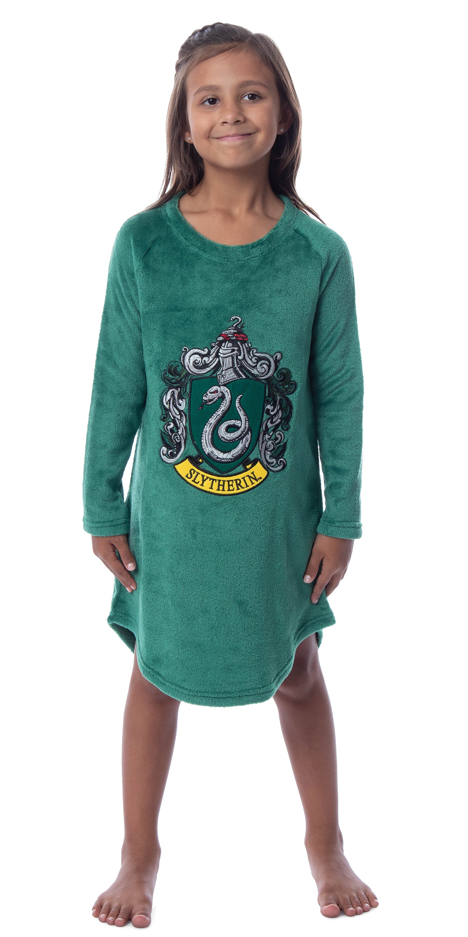 Harry Potter Girls' Hogwarts Houses Crest Raglan Pajama Nightgown-All Houses