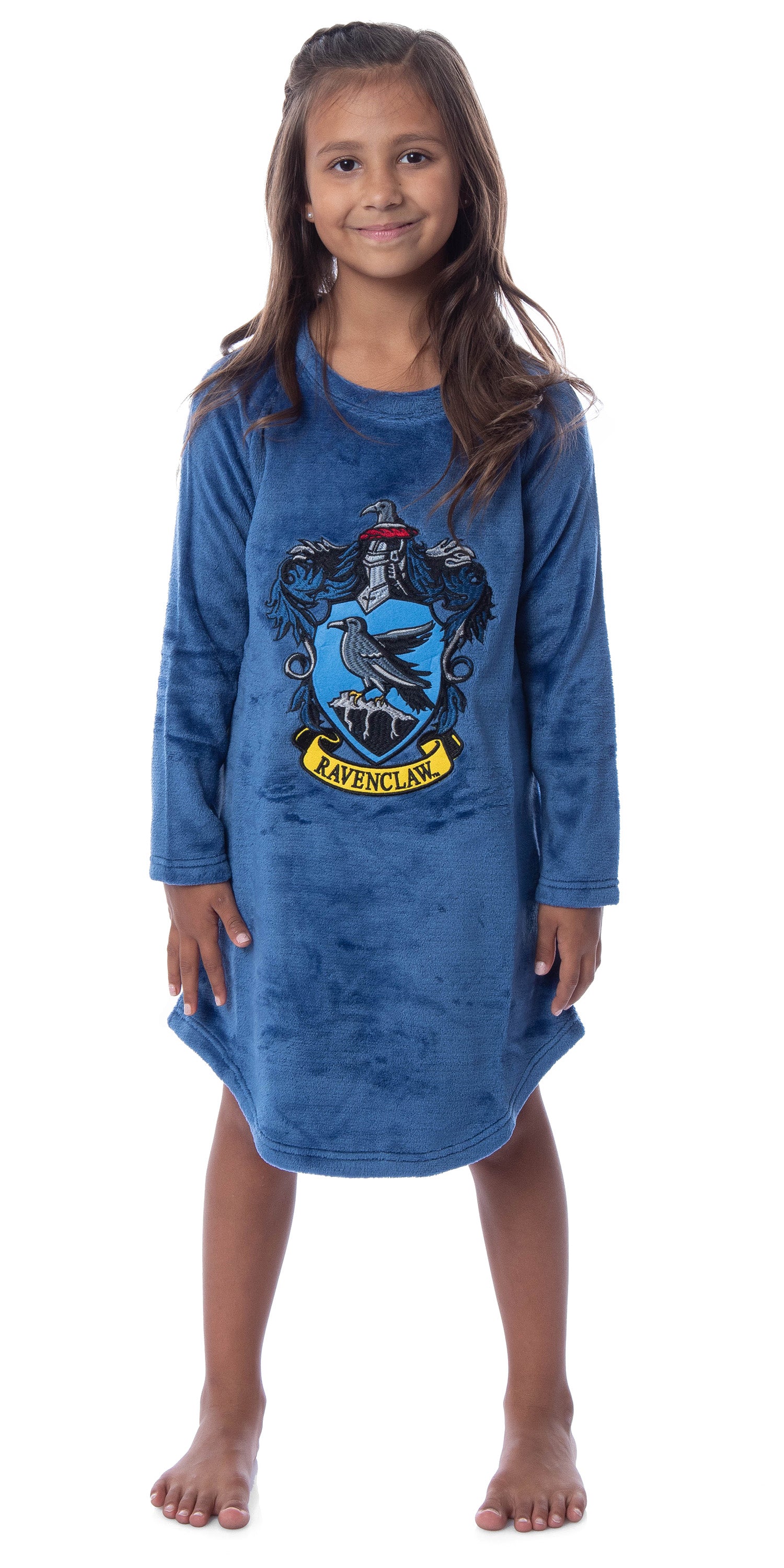 Harry Potter Girls' Hogwarts Houses Crest Raglan Pajama Nightgown-All Houses