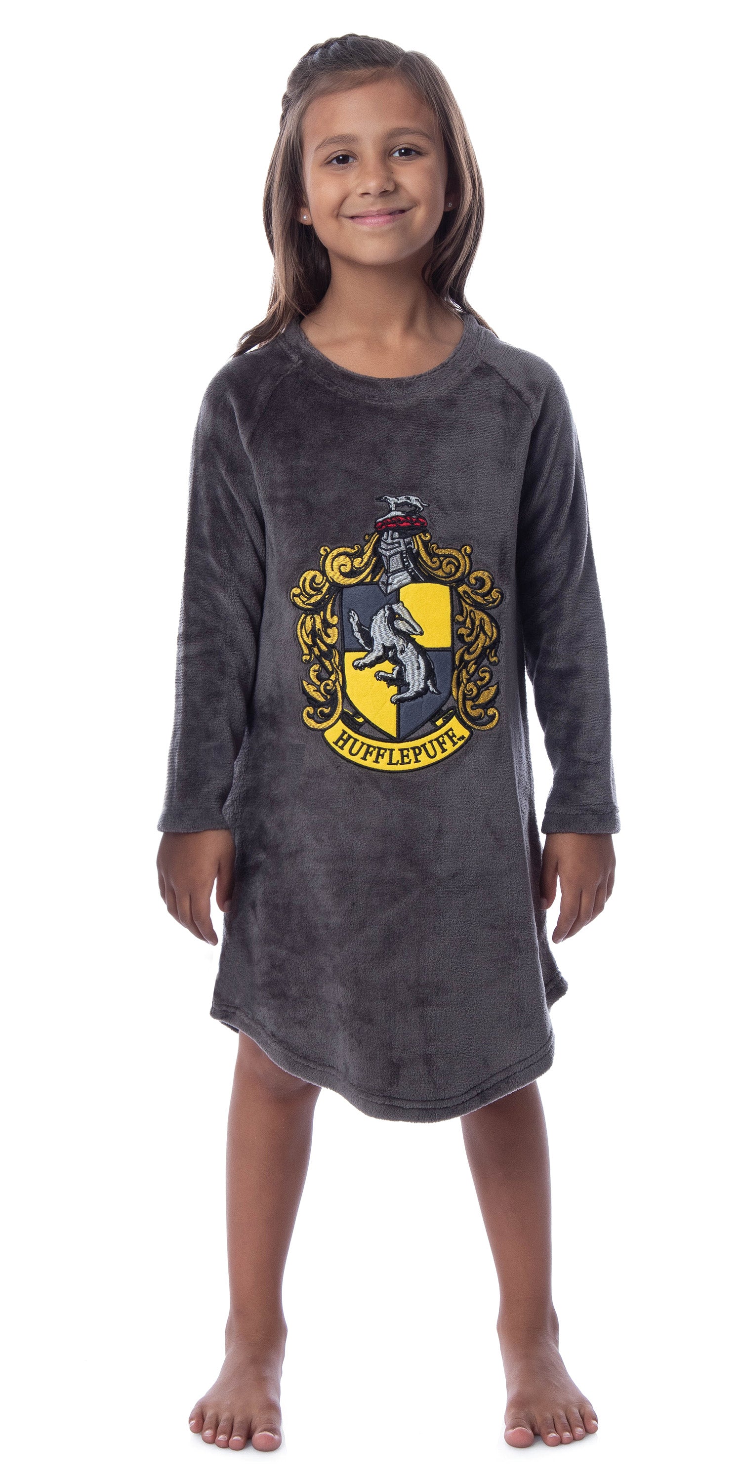 Harry Potter Girls' Hogwarts Houses Crest Raglan Pajama Nightgown-All Houses