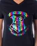 Harry Potter Womens' Rainbow Foil Hogwarts Crest 2 Piece Pajama Jogger Set
