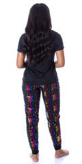 Harry Potter Womens' Rainbow Foil Hogwarts Crest 2 Piece Pajama Jogger Set