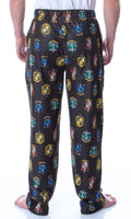 Harry Potter Adult Men's Hogwarts 4 House Crests Repeat Print Loungewear Pajama Pants