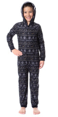 Harry Potter Boys' Hogwarts Christmas Sweater Hooded Union Suit Pajama