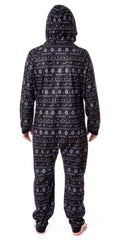Harry Potter Mens' Hogwarts Christmas Sweater Hooded Union Suit Pajama