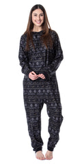 Harry Potter Mens' Hogwarts Christmas Sweater Hooded Union Suit Pajama