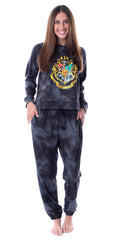 Harry Potter Womens' Hogwarts Crest Tie Dye Lounge Hooded Jogger Set