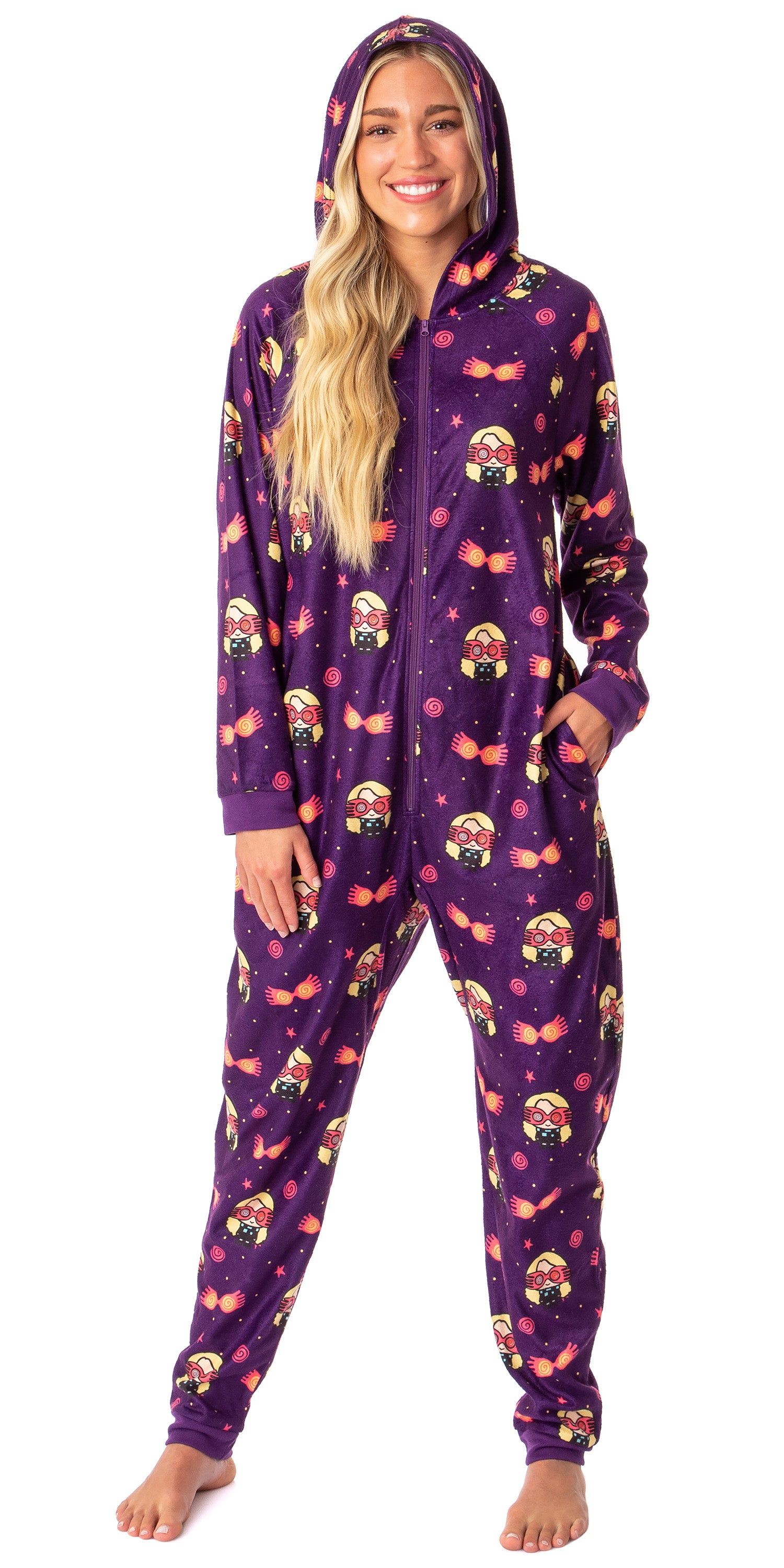 Harry Potter Womens' Luna Lovegood Chibi Footless Sleep Union Suit