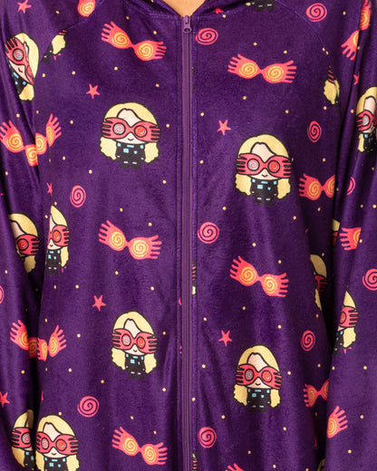 Harry Potter Womens' Luna Lovegood Chibi Footless Sleep Union Suit