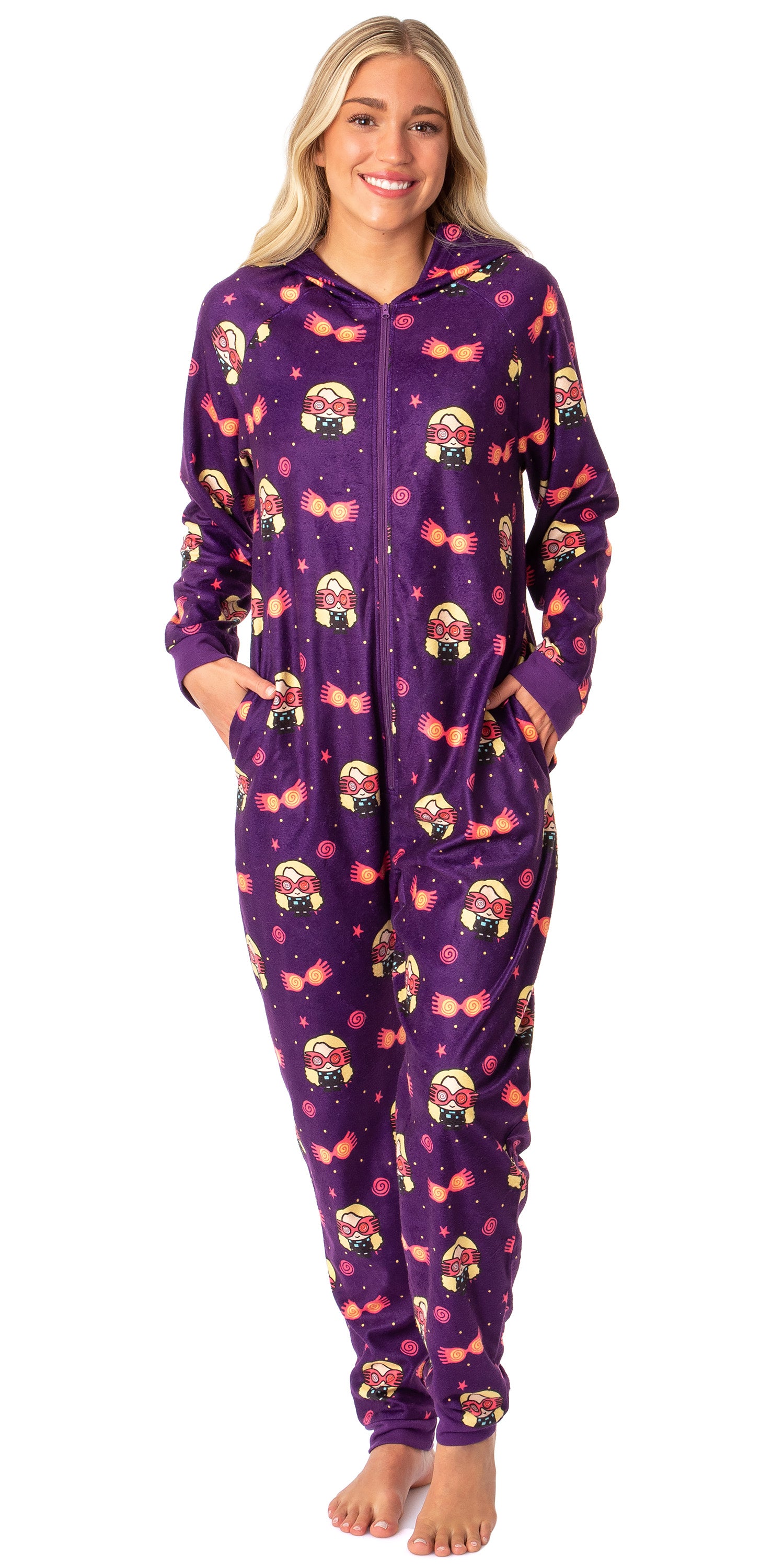 Harry Potter Womens' Luna Lovegood Chibi Footless Sleep Union Suit