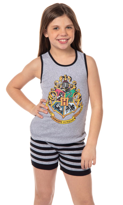 Harry Potter Girls' Hogwarts House Crest Sleep Pajama Set Tank Top Shorts