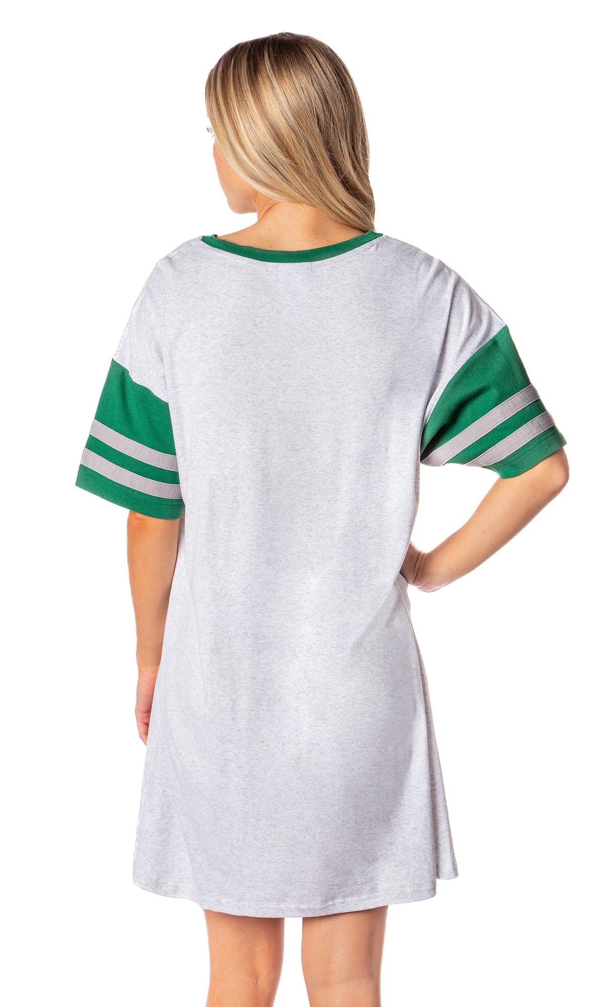 Harry Potter Hogwarts Houses Varsity Quidditch Oversized Tee Night Shirt Nightgown (Slytherin, XS)