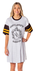 Harry Potter Women's Hogwarts All Houses Quidditch Nightgown Pajama Shirt Dress