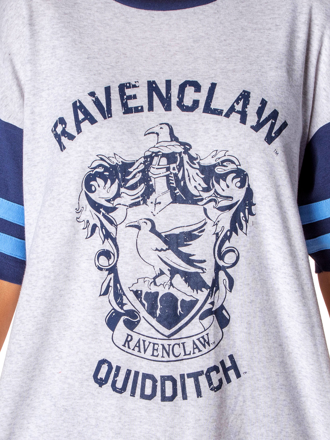 Harry Potter Hogwarts Houses Varsity Quidditch Oversized Tee Night Shirt Nightgown (Ravenclaw, XXL)