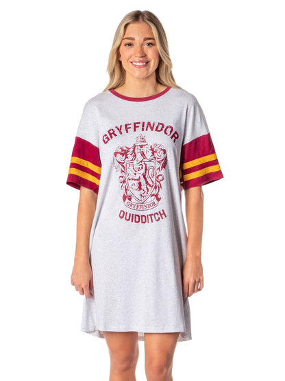 Harry Potter Women's All Houses Nightgown Pajama Shirt Dress