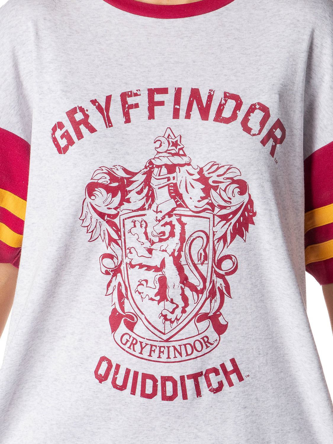 Harry Potter Hogwarts Houses Varsity Quidditch Oversized Tee Night Shirt Nightgown (Gryffindor, XXXL)