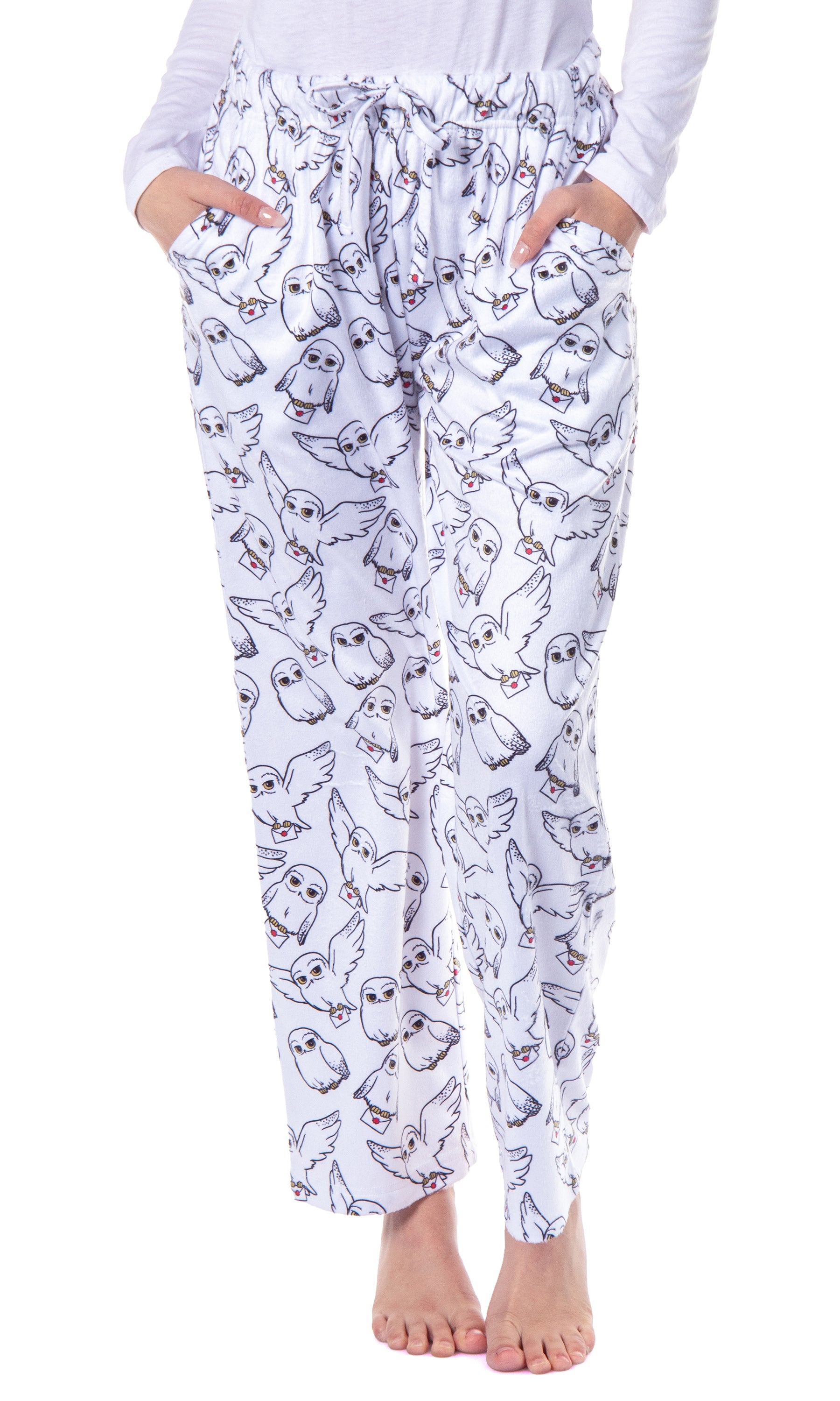 Harry Potter Womens' Hedwig Owl Character Tossed Print Sleep Pajama Pants