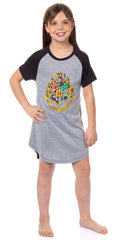 Harry Potter Girls' Wizarding World Hogwarts Crest Sleep Pajama Shirt Nightgown