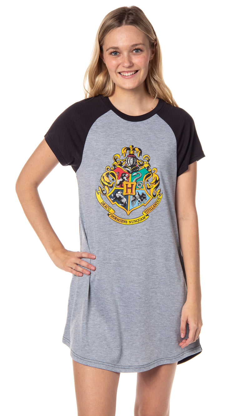 Harry Potter Juniors' Wizarding World Hogwarts Crest Sleep Pajama Shirt Nightgown