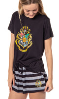 Harry Potter Womens' Wizarding World Hogwarts Crest Sleep Pajama Set Shorts