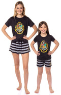 Harry Potter Girls' Wizarding World Hogwarts Crest Sleep Pajama Set Shorts (4/5)