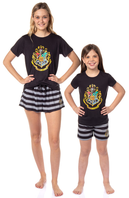 Harry Potter Girls' Wizarding World Hogwarts Crest Sleep Pajama Set Shorts