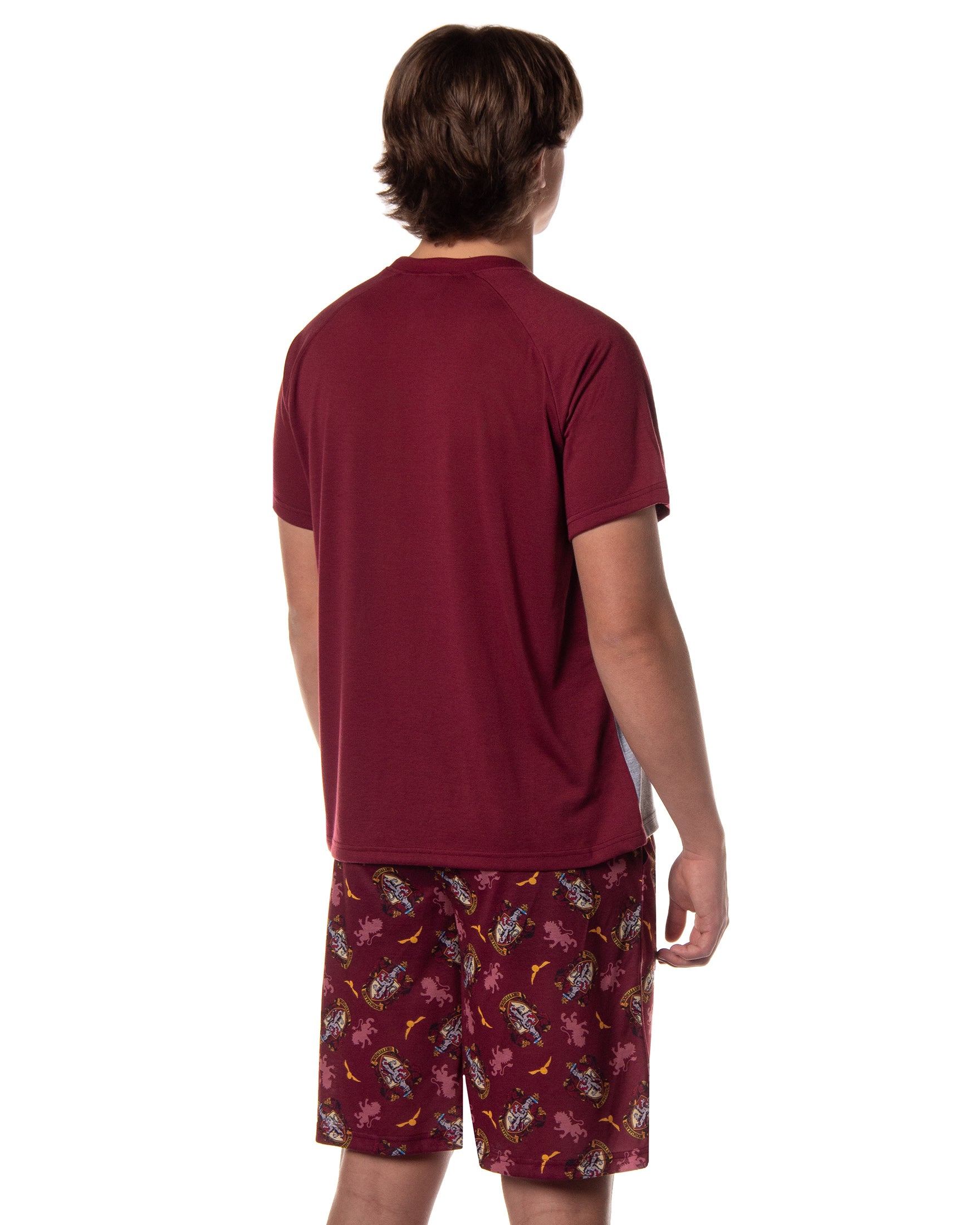 Harry Potter Hogwarts Men's Short Sleeve Shirt And Short PJ Pajama Set