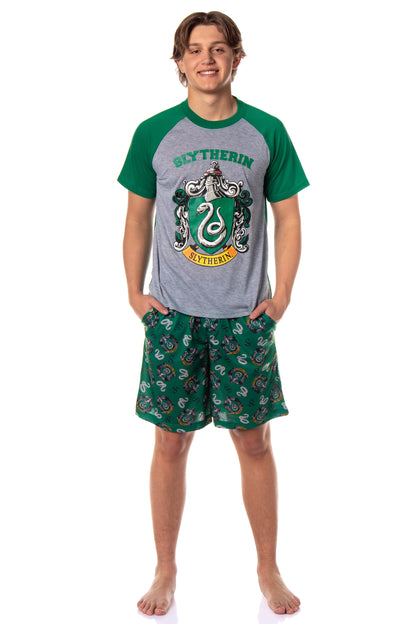 Harry Potter Hogwarts Men's Short Sleeve Shirt And Short PJ Pajama Set