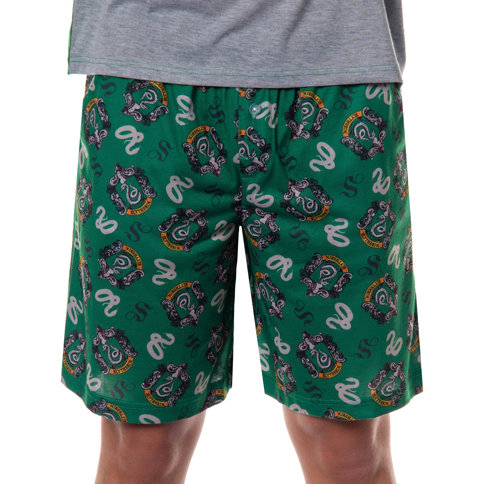 Harry Potter Hogwarts Men's Short Sleeve Shirt And Short PJ Pajama Set