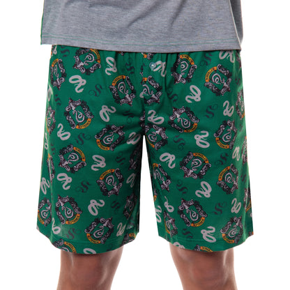 Harry Potter Hogwarts Men's Short Sleeve Shirt And Short PJ Pajama Set