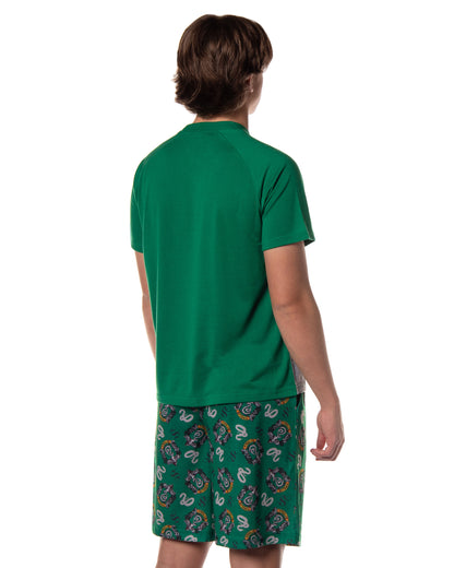Harry Potter Hogwarts Men's Short Sleeve Shirt And Short PJ Pajama Set