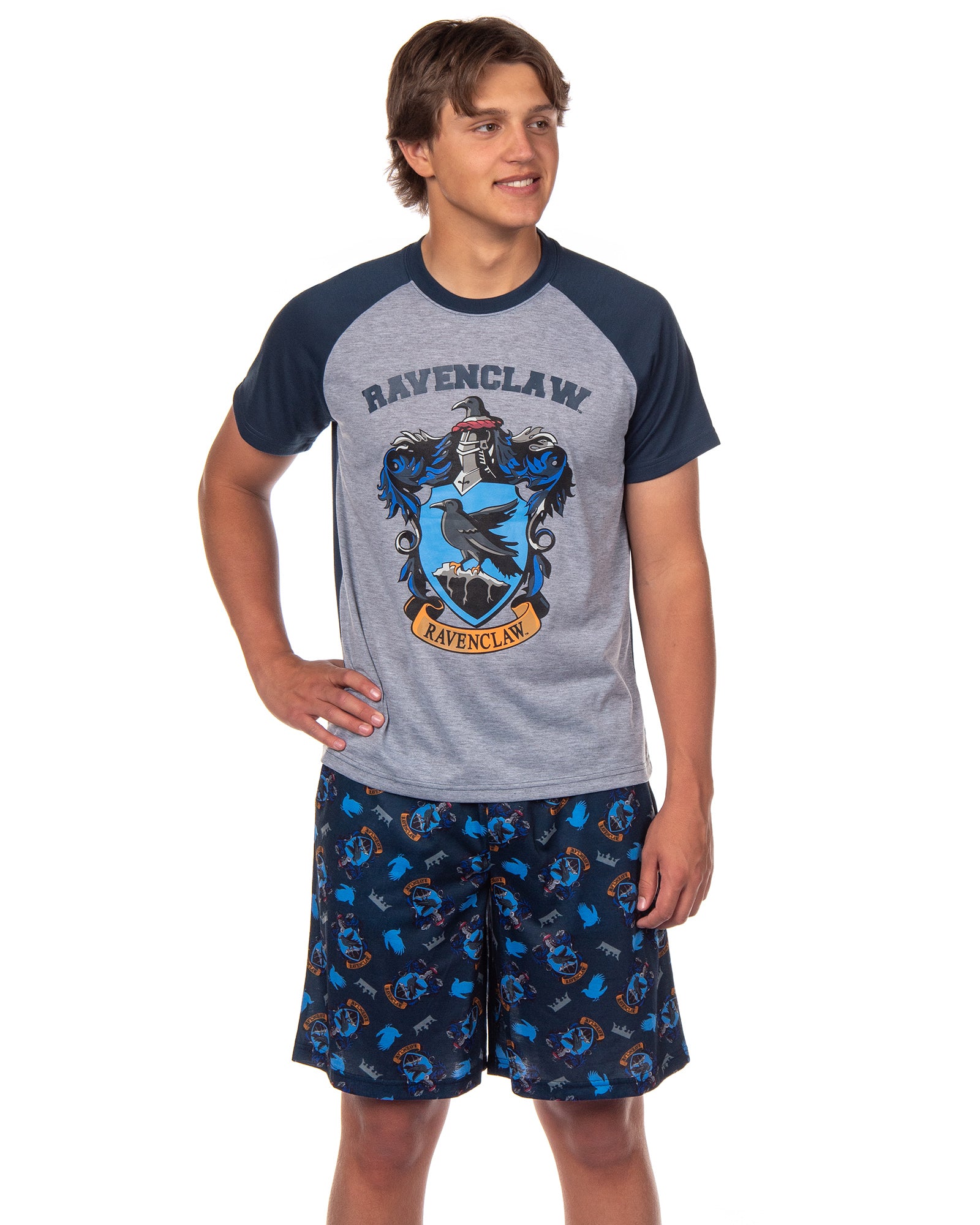 Harry Potter Hogwarts Men's Short Sleeve Shirt And Short PJ Pajama Set