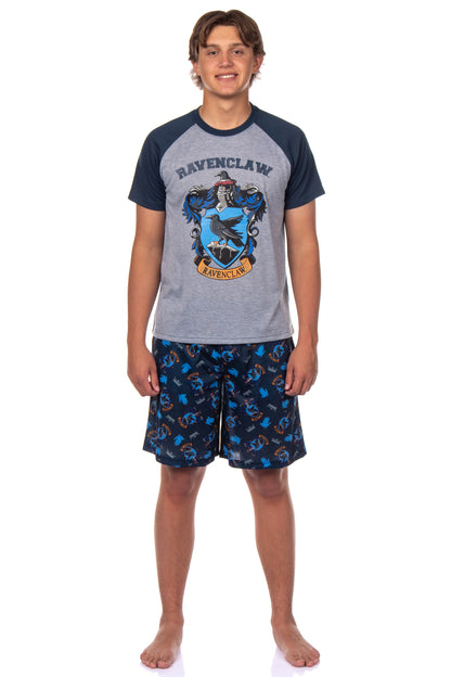Harry Potter Hogwarts Men's Short Sleeve Shirt And Short PJ Pajama Set